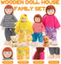 36PCS Set 4 5 3 4 5 6, HAPGFS Wooden Dollhouse Furniture with Flexible Family Dolls - Room Realistic Doll House