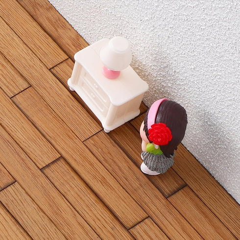 BESTOYARD 40Pcs Dollhouse Flooring Models 1:12 Scale Mini Wooden Floor Boards, Geometric Doll House Furniture Tiles
