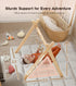 9 little dove Baby Gym with Mat, Wooden Play Gym with Sensory Toys, Foldable Baby Play GymFrame Activity Center