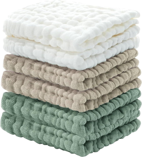 Cuddle Campus Baby Washcloths 6 Packs, Muslin Washcloths Baby,Cotton Burp Cloths, Extra