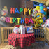 PartyWoo Happy Birthday Balloons - 37 pcs Mylar Letter Foil Balloons and Colorful Banner for Rainbow Birthday
