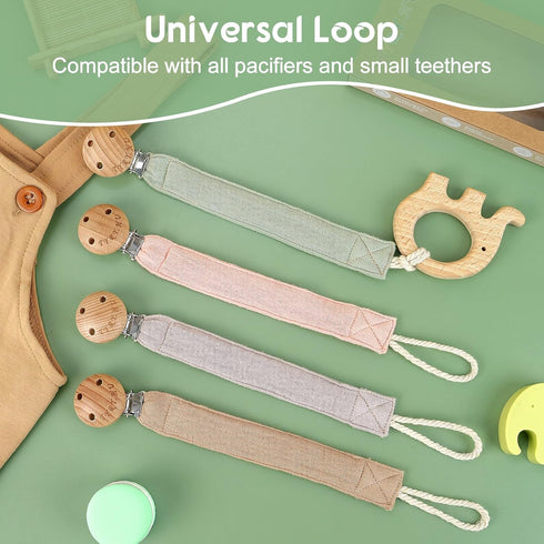 Holder,4 Pack TYRY.HU Ribbon Pacifier Clip Binky Paci Holder Clips, Pacifier Leash for Boys and Girls, Fabric Pacifier