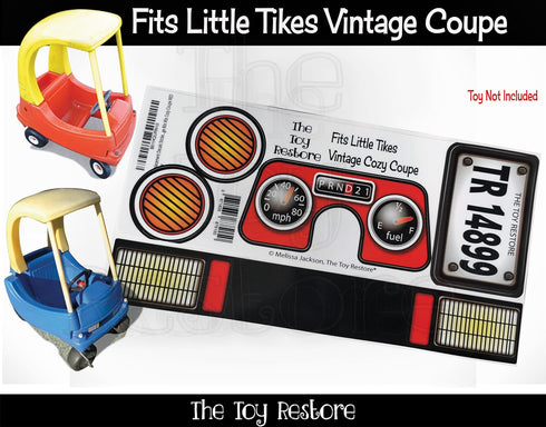 Toy Restore Replacement Stickers for Little Tikes VTG Original Cozy Coupe Car, Red