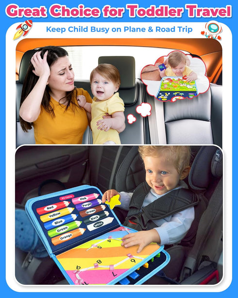 Gojmzo Busy Board Montessori Toys for Toddler Boy Birthday Gifts, Busy Book Sensory Toys for Toddlers, Learning