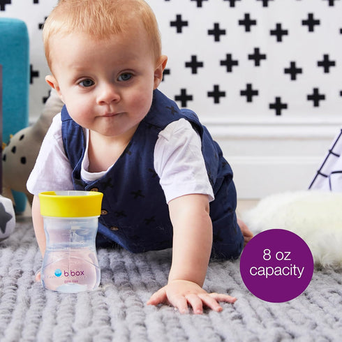 b.box Toddler Training Cup, Free Flow Opening, BPA Free, Dishwasher Safe, Ages 12+ Months, Lemon, 8oz