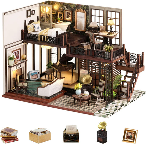 Flever Dollhouse Miniature DIY House Kit Creative Room with Furniture for Romantic