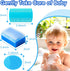 (Blue,Set 5) Cradle Cap Brush for Babies, Baby Bath Essentials with Silicone Scrubber Bath Sponge Dual-Sided Comb