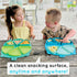 3 Silicone On-The-Go Snack Mat Foldable Reusable Placemat with Compartments and Lids Travel-Friendly Baby and Toddler