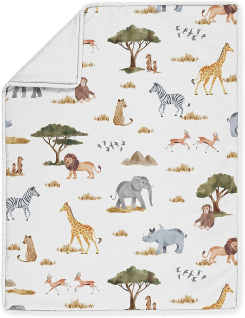 Set Pack 3p Sweet Jojo Designs Jungle Animals Boy Girl Unisex Baby Mini Crib Bedding Infant Nursery Room Newborn