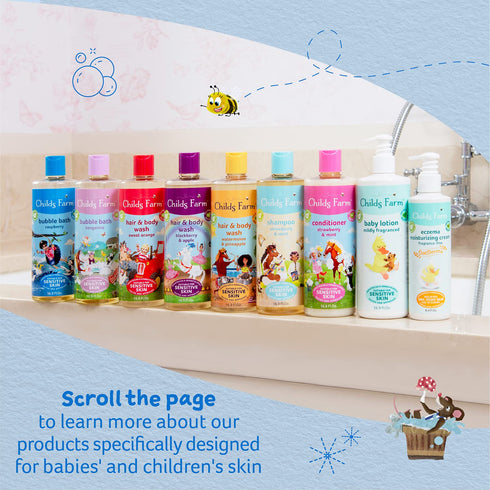 Childs Farm Kids Hair & Body Wash - Organic Sweet Orange for Dry, Sensitive Skin, 16.9 Fl Oz