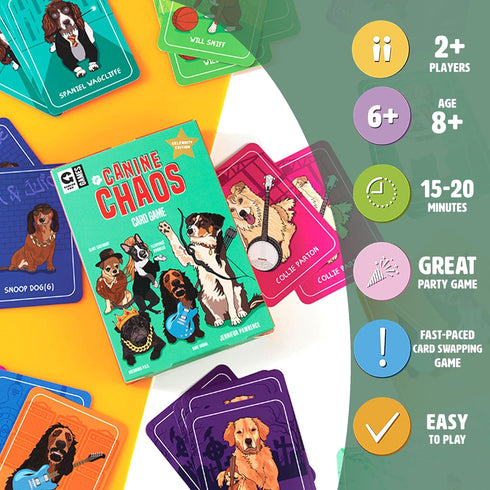 Ginger Fox Canine Chaos Card Swapping Game - Collect Crazy Canine Celebrity Characters to Claim Victory