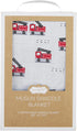 Fire Truck Print Cotton Swaddle Blanket by Mud Pie