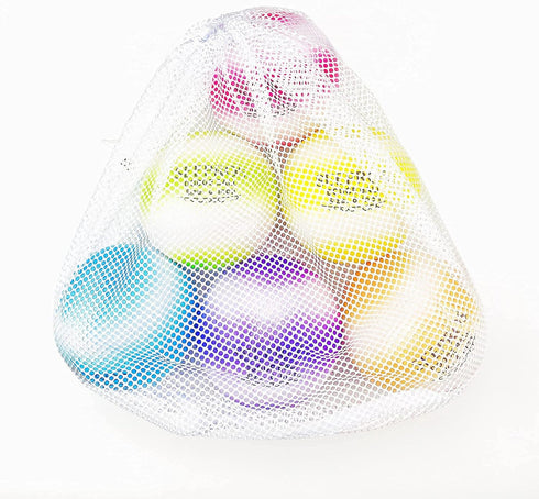 Foam Dodgeball Set - Soft Skin, Low Bounce, Dream Rainbow Color, Set of 6 for Outdoor Games with Mesh Storage Bag