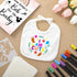 55 Pcs DIY Baby Bibs Set Includes 22 White Feeder Bibs, 22 Stencils, 10 Fabric Markers, 1 Wooden Baby Shower Game Sign