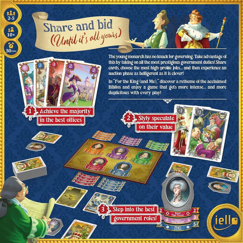 IELLO for The King (and Me) Strategy Board Game, Comical Theme, Auction & Collection Mechanics, Ages 10+
