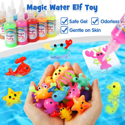 20 16 Mocoosy Magic Water Elf Toy Kit for Kids, Glow in the Dark Aqua Fairy Water Gel Kit with Gel & Molds, Make Your