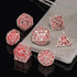 HNCCESG DND Hollow Polyhedral Dice Set, Red White Grim Reaper Metal 7Pcs with Gift Box for Tabletop Game