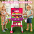 Playset 2-Layer Set 3-5, Kids Play Kitchen Toys, Kids BBQ Grill with Smoke Sound Light, Barbecue Toy with Wheels