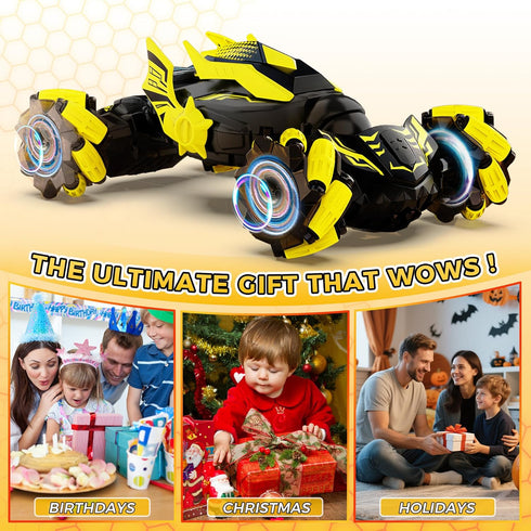 6-12 2.4GHz 4WD 360 6-12 Gesture Sensing RC Stunt Car, Toys for Years Old Boys, Hand Controlled Remote Controlled Car