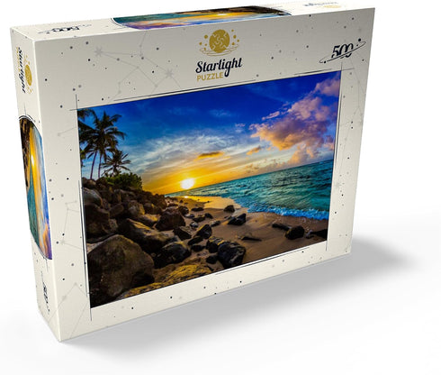 MyPuzzle Beautiful Hawaiian Sunset on the North Coast of Oahu - Premium 500 Piece Jigsaw Puzzle for Adults