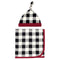 Touched by Nature Unisex Baby Organic Cotton Swaddle Blanket and Headband or Cap, Black Plaid, One Size by Touched by Nature