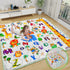 Mfmiudole 50"50" Baby Gyms Playmats for Playpen, Safari Zoo Alphabet Play Mat Waterproof ABC Learning Mat Jungle Themed