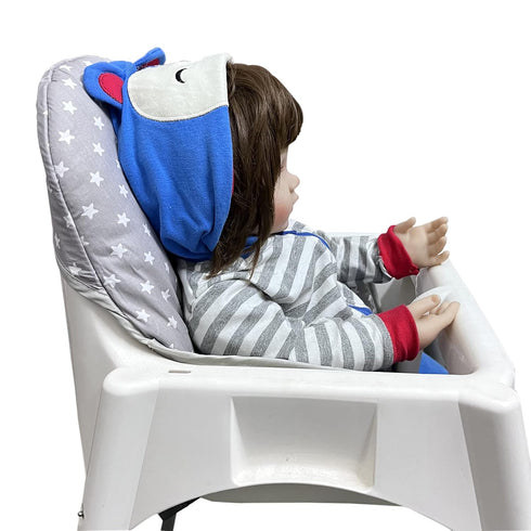 Cotton Seat Covers for IKEA Antilop Highchair, Foldable Baby Highchair Cover with Forest Pattern (Grey Star)