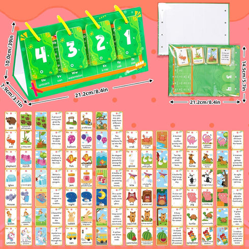 Lachilly Sentence Building Flip Chart, 26 Sentence Builder Game for Vocabulary & Grammar Training