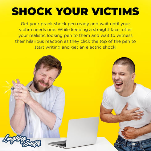 (2-Pack) Laughing Smith Shock Pen - The Ultimate Electric Pen Prank - Practical Joke Toy - Hilarious Shock Pen Prank