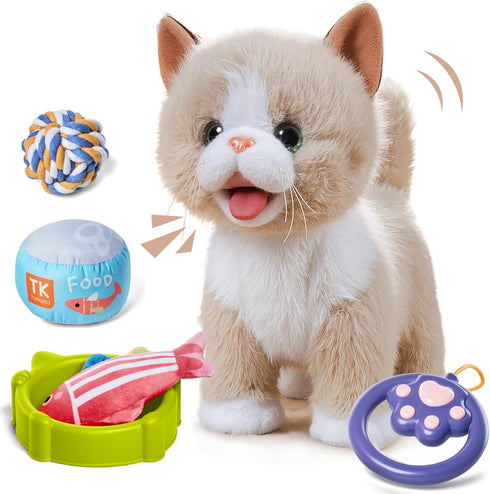 TUMAMA Walking Talking Cat Set Interactive Talking Cat, Interactive Electronic Cat Plush