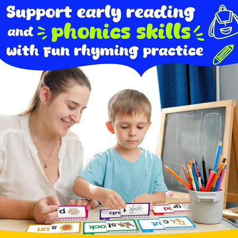 Zazopup 30 Read and Rhyme Flip Books,Word Family Build Book,Learn to Read Phonics Flash Cards,Sight Words Flash Cards