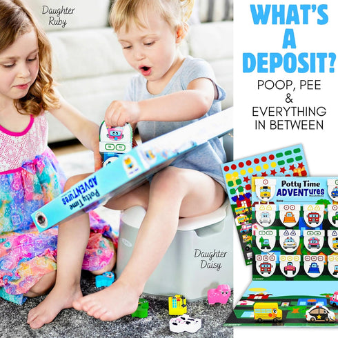 14PC 18M+ Potty Training Reward System - Wooden Stacking Blocks with Car and Truck Themed, Montessori Behavior System