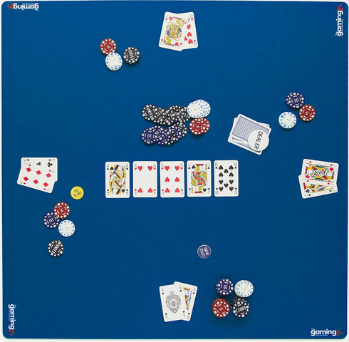 The Gaming Mat Company Poker, Dominoes, Bridge & Mahjong Table Mat - Blue 33" x 33" Premium Gaming Mat