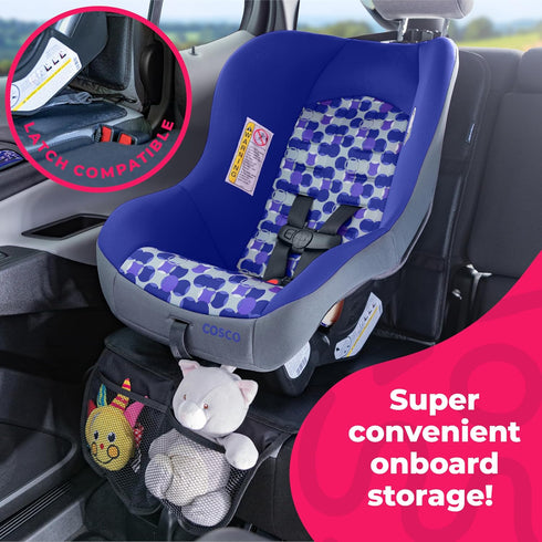 Waterproof Car Seat Protector for Child with Thick Padding, 2 Pockets, Universal Car Seat Pad & Mat - Black