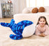 IKASA Large 43" Blue Whale Stuffed Animal Plush Toy, Giant Cute Jumbo Fluffy Fat Marine Plushie for Kids