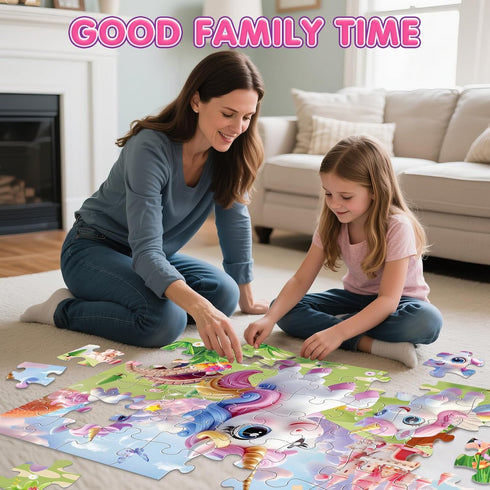 Kids,48 3-5,Fun 4-8 Jumbo Floor Puzzle for Piece Unicorn Large Jigsaw Puzzles,Puzzle for Toddler Ages Educational