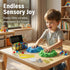 3+ Carolart Pirate Stretchy Cloud Sand,Blue & Green & Yellow Play Sand,Treasure Chest with Sensory