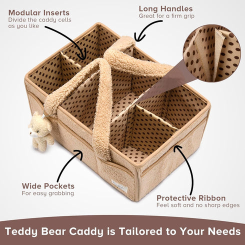PeraBella Baby Diaper Caddy Organizer - Portable Storage Basket for Diapers, Wipes, Nursery, Car, Baby Shower Gift