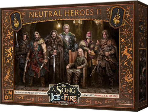 CMON A Song of Ice and Fire Tabletop Miniatures Neutral Heroes II Box Set for 2+ Players, Ages 14+