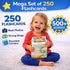 500 1-3 1 1 Words Thick & Sturdy Learning Flash Cards for Toddlers with Rings - Year Old Girl Gifts - Educational