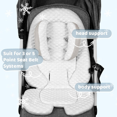 2-in-1 KAKIBLIN Infant Car Seat Insert, Baby Car Seat Head Neck Body Support, Breathable Newborn Car Seat Insert