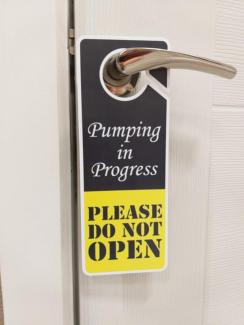 Do Not Disturb Sign, Pumping in Progress Door Hanger, 2 Pack, Double Sided for Any Place