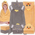 Flasoo 8 Pcs Toddler Towel Set, 2 Pcs Hooded Toddler Bath Towel,
