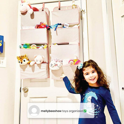 Delta Children 4 Pocket Over The Door Hanging Organizer, 2 Pack, Easy Storage Solution, Beige