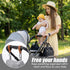 Bremorou 4 Pack Adjustable Stroller Carabiner Clip Stroller Hooks for Bags Universal Stroller Clips and Hooks for Baby