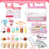 Counter Playset 3+ WHOHOLL Wooden Ice Cream for Toddler Girl Toys, Play Store Pretend Toy Food Play Kitchen Accessories