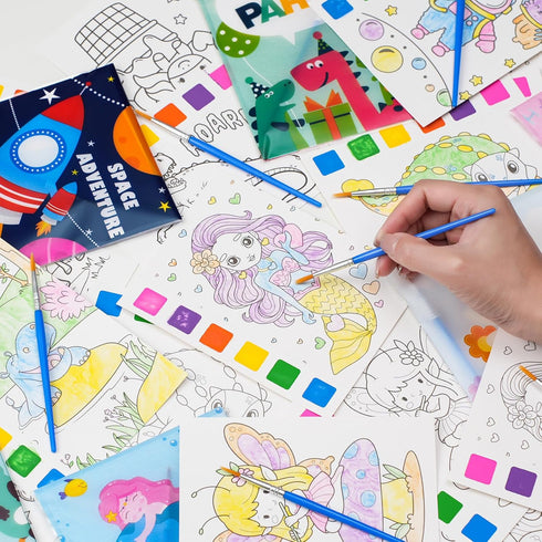 Rotu 4-8, 30 Pack 210Pcs Water Coloring Books for Kids Party Favors for Kids Birthday Gifts Classroom Prizes Goodie