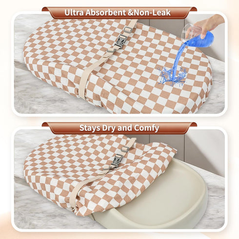 ChildLike 2 Pack 32"x16" Changing Pad Cover for Girls Boys,Lovely Soft Breathable Cotton Changing Table Cover,Unisex