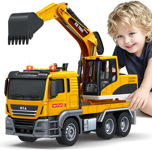 SpringFlower Large Excavator Truck Toy, 3 4 5 6 Year Old Boys