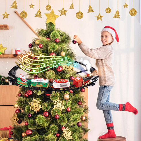 TFHUGFHG Set 2 1 Set Christmas Train in Hanging Around The Tree Train Toys for Toddlers with Luxury Track & Sound